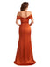 Mismatched Burnt Orange Mermaid High Slit Cheap Long Bridesmaid Dresses,WG1161