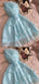 Sparkly Blue A-line One Shoulder Mini Short Prom Homecoming Dresses Online,CM987