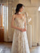 Elegant A-line Sweetheart Strapless Maxi Long Handmade Lace Wedding Dresses,WD805
