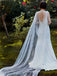 Elegant Pearl Tulle Long Wedding Shawl Trailing , VG41