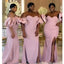 Elegant Pink Mermaid Off Shoulder Maxi Long Bridesmaid Dresses For Wedding Party,WG1624