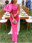 Elegant Pink Sheath One Shoulder Maxi Long Party Prom Dresses, Evening Dress,13203