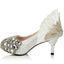 Handmade Middle High Heels Pointed Toe Crystal Wedding Shoes, S003