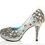 High Heels Handmade Rhinestone Pointed Toe Crystal Wedding Shoes, S026