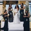 Mismatched Black Mermaid Maxi Long Bridesmaid Dresses For Wedding,WG1561