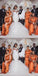 Mismatched Mermaid Burnt Orange Maxi Long Bridesmaid Dresses For Wedding,WG1570