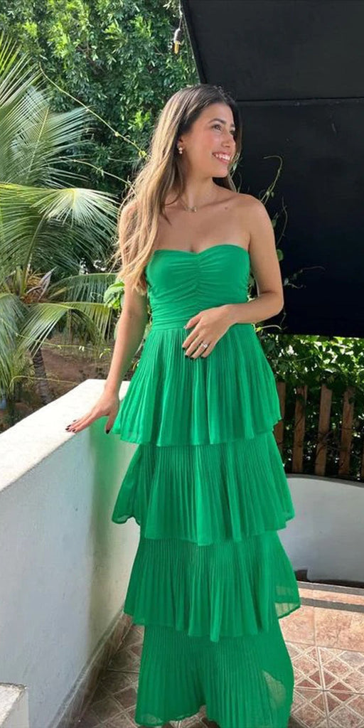 Popular Green A-line Sweetheart Strapless Party Prom Dresses, Evening Dress,13158