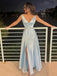 Sexy Blue A-line V-neck Long Party Prom Dresses To Impress,Evening Dress,13417