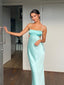 Sexy Blue Sheath Spaghetti Straps Maxi Long  Party Prom Dresses, Evening Dress,13179