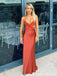 Sexy Spaghetti Straps Sheath V-neck Long Party Prom Dresses To Impress,Evening Dress,13564
