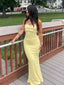 Simple Yellow Mermaid Maxi Long Party Prom Dresses To Impress,Evening Dress,13416