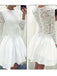 2017 Long Sleeve White lace tight special Rehearsal homecoming prom dresses, BD00175