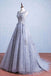 Blue Lace Long A-line Cheap Popular Mermaid Lace Wedding Dresses, WD0140
