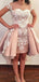 Cap Sleeves Sweetheart Dusty Pink Cheap Homecoming Dresses Online, Cheap Short Prom Dresses, CM753