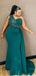 Emerald Green Mermaid One Shoulder Cheap Long Bridesmaid Dresses,WG1198
