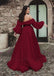Gorgeous Burgundy A-line High Slit Cheap Maxi Long Prom Dresses,13066