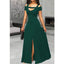 Green Mermaid Off Shoulder Side Slit Long Bridesmaid Dresses,WG1387