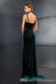 Green Mermaid Spaghetti Straps High Slit Cheap Long Bridesmaid Dresses Online, WG967