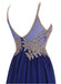Halter Gold Lace Beaded Chiffon Short Cheap Homecoming Dresses Online, CM730