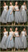 Lace Beaded Grey Short Mismatched Cheap Bridesmaid Dresses Online, WG544