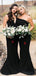 Mismatched Black Mermaid Sweetheart Cheap Long Bridesmaid Dresses,WG1138