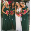 Mismatched Emerald Green Cheap Long Cheap Bridesmaid Dresses Online, WG624