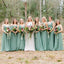 Mismatched Green Chiffon Long Cheap Bridesmaid Dresses Online, WG612