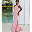 Newest Pink Mermaid V-neck Cheap Long Bridesmaid Dresses,WG1453