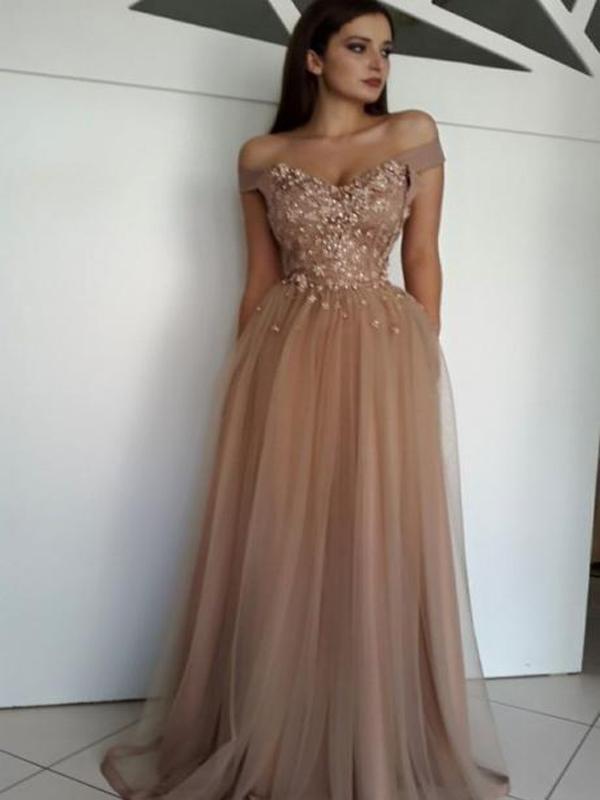Off Shoulder Lace Beaded Cheap Long Evening Prom Dresses, Cheap Sweet 16 Dresses, 18362