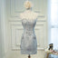 One Shoulder Grey Mermaid Tight Short Homecoming Dresses Online, CM691