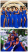 Royal Blue Cap Sleevess Side Slit Floor Length Cheap Bridesmaid Dresses Online, WG528
