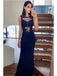 Royal Blue Mermaid Jewel Maxi Long Prom Dresses,Evening Dresses,12933
