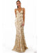 Sequin Gold Straps Mermaid Cheap Evening Prom Dresses, Sweet 16 Dresses, 18302