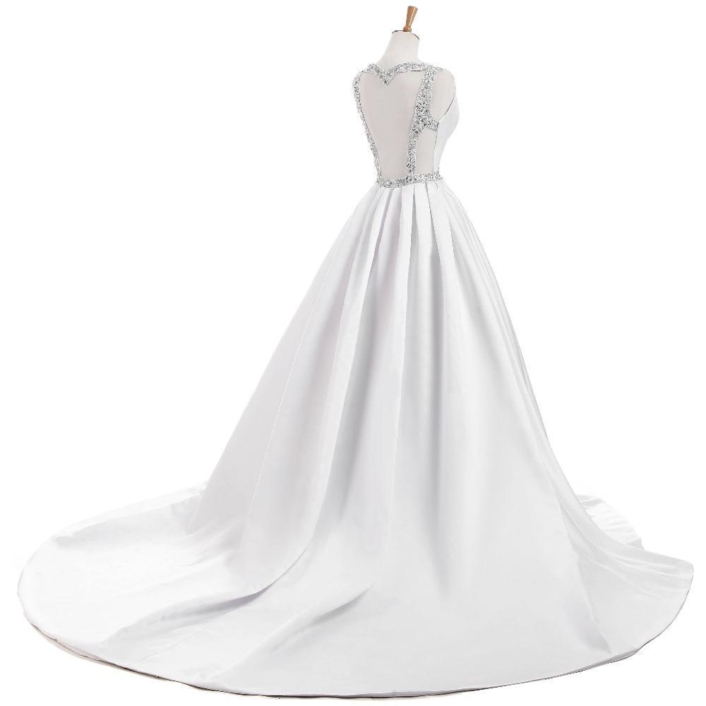 Sexy Backless Deep V Neckline A line Wedding Bridal Dresses, Custom Made Wedding Dresses, Affordable Wedding Bridal Gowns, WD250