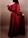 Sexy Burgundy A-line Off Shoulder Long Sleeves Prom Dresses Online,12396