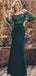 Sexy Green Mermaid Off Shoulder Long Sleeves Cheap Prom Dresses,12792