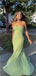 Sexy Green Mermaid Spaghetti Straps Maxi Long Prom Dresses Online,13053
