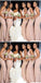 Sexy Light Pink Mermaid One Shoulder Cheap Maxi Long Bridesmaid Dresses,WG1494