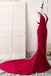 Sexy V Neck Dark Red Mermaid Long Evening Prom Dresses, 17657