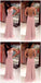 Simple Pink A-Line Backless V-neck Long Prom Dresses Online,Dance Dresses,12445