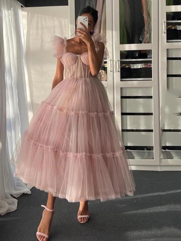 Simple Pink A-line Straps Cheap Long Prom Dresses Online,Dance Dresses,12387