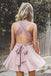 Simple V Neck Dusty Pink Short Homecoming Dresses Under 100, CM382