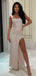 Sparkly Mermaid Side Slit Maxi Long Prom Dresses,Evening Dresses,12939