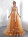 Strapless Orange Tulle ButterFly Evening Prom Dresses, Evening Party Prom Dresses, 12024