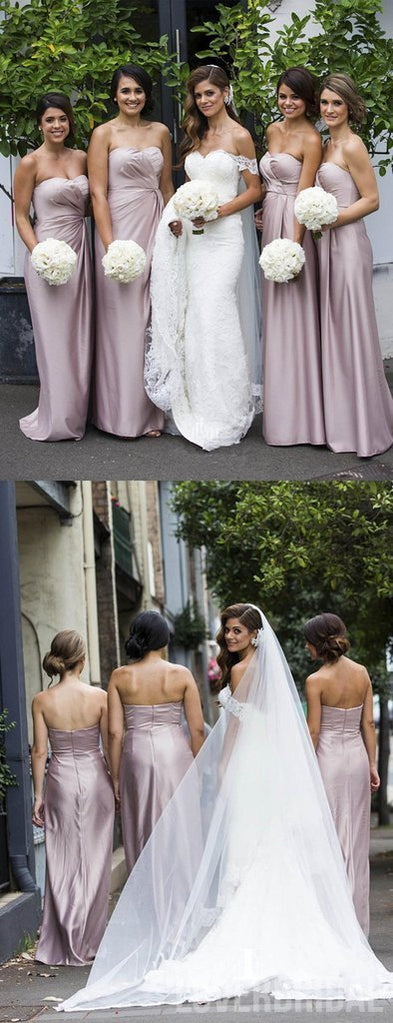 Sweetheart Pale Pink Floor Length Cheap Long Bridesmaid Dresses Online, WG563