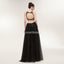 Two Pieces Black Tulle Evening Prom Dresses, Evening Party Prom Dresses, 12023