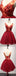 V Neckline Red Lace See Through Homecoming Prom Dresses, Affordable Short Party Corset Back Prom Dresses, Perfect Homecoming Dresses, CM229